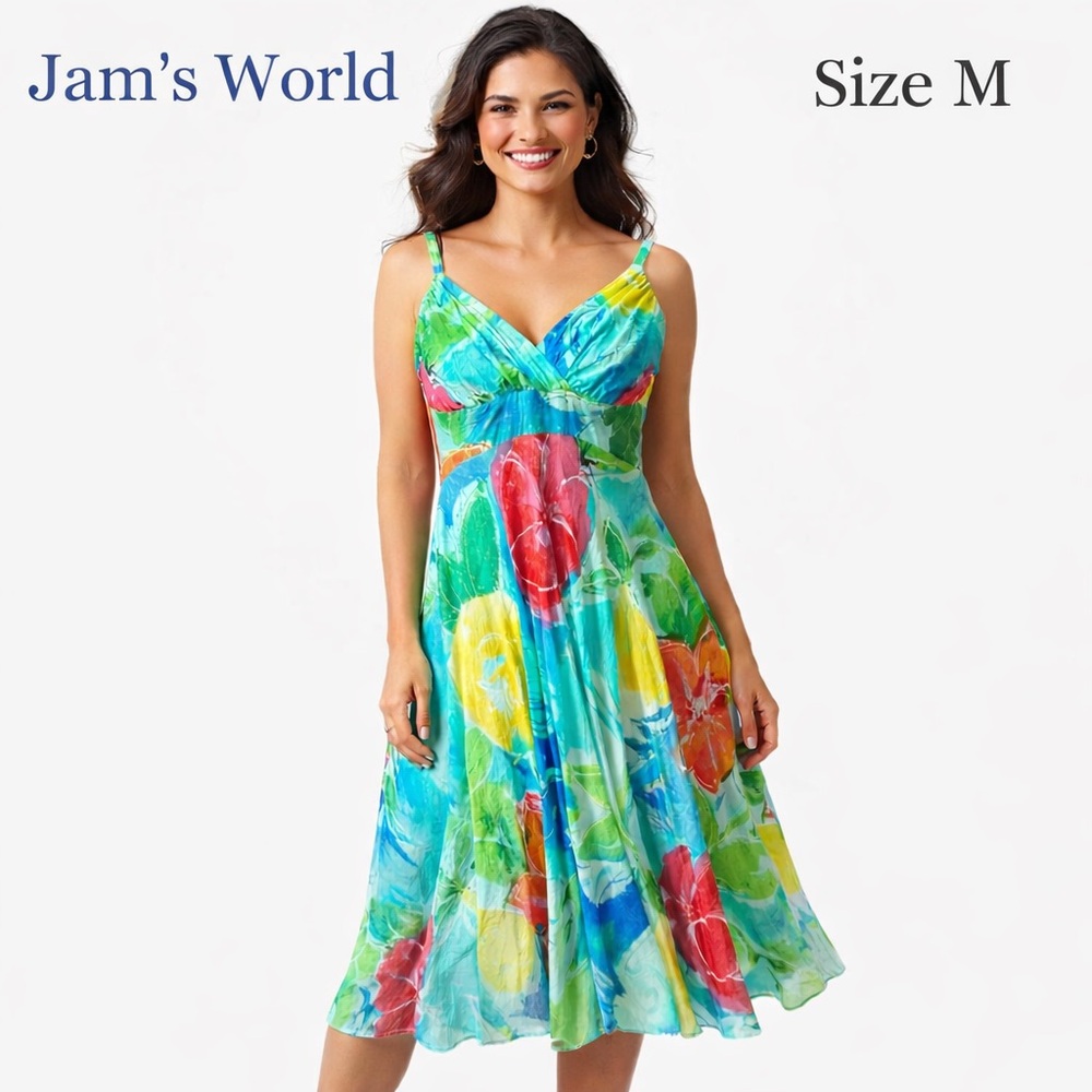 Jams world dress medium Mystic Bloom Floral Midi Floral Vacation flowy Hawaii